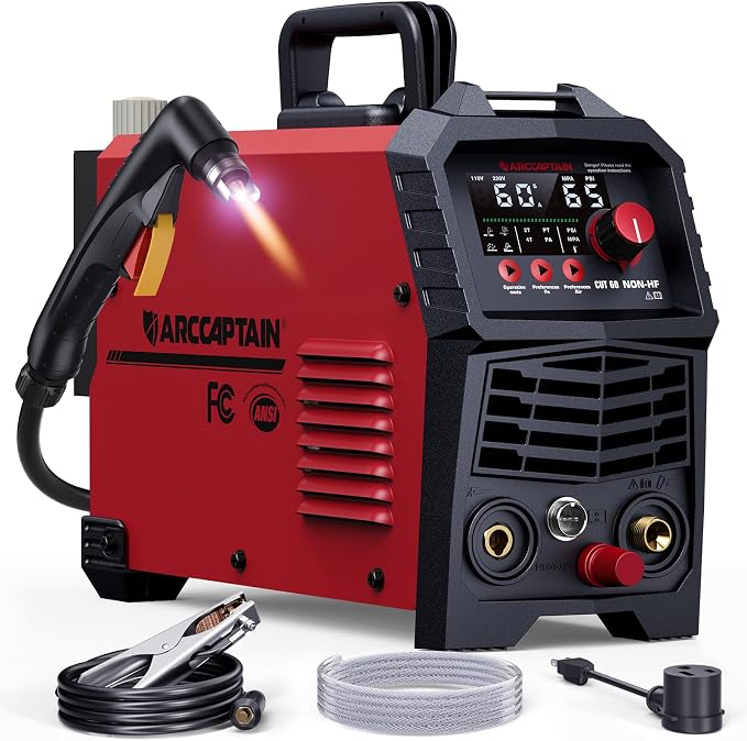 ARCCAPTAIN 60A Non-HF Plasma Cutter Machine, Blowback Pilot Arc, 110V/220V