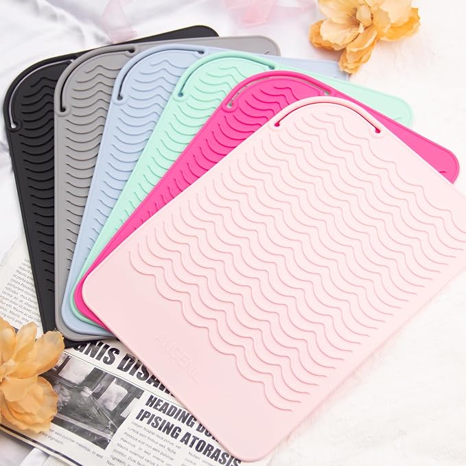 ANGENIL Large Heat Silicone Curling Irons Mat, Flat Iron Hair Straightener