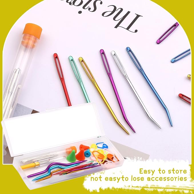 ZMAAGG Yarn Needles, Tapestry Needles, Storage Box, 43 PCS, 3 Types
