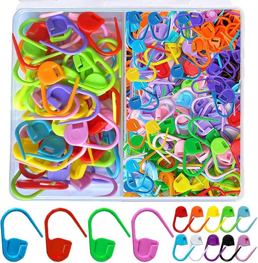 130Pcs Standard & Large Jumbo Locking Stitch Markers for Crocheting Knitting,Plastic Safety Pin Yarn Crochet Hooks Stitch Marker,Crochet Markers Clips Row Stitch Counter 2 Sizes (Assorted Color)