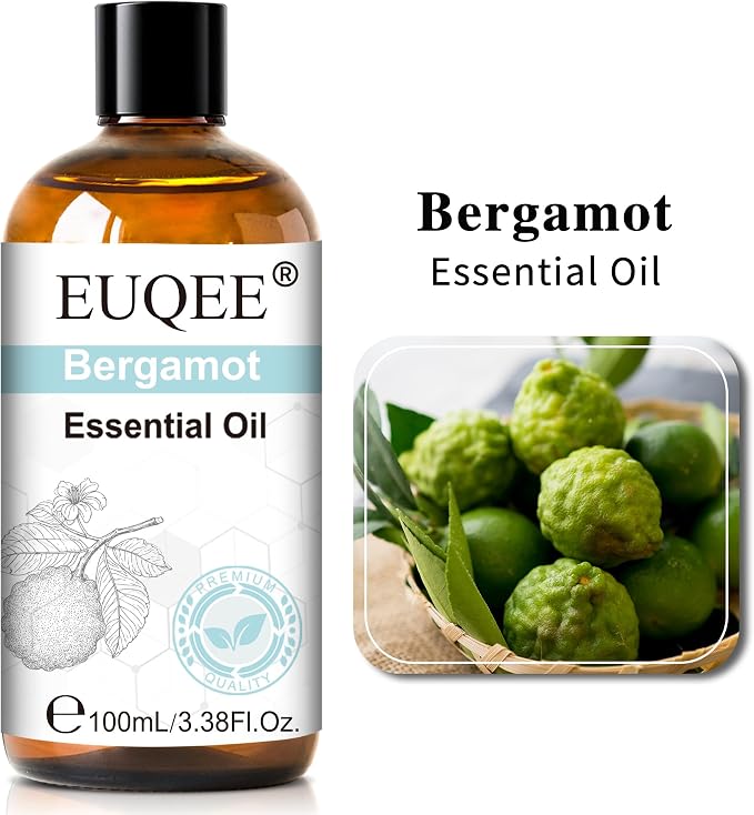 EUQEE 100ml Bergamot Essential Oil for Candle Making 3.38 Fl Oz