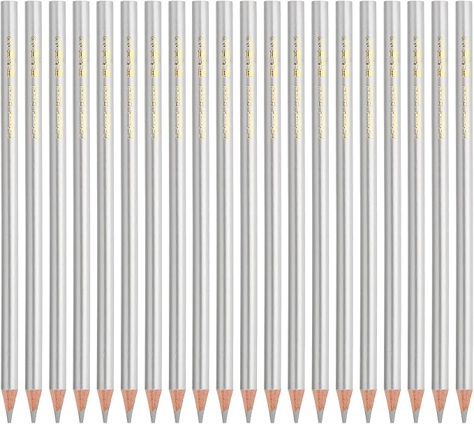 PATIKIL Silver Colored Pencils Set Oil Color Pencils Wooden 20 Pcs