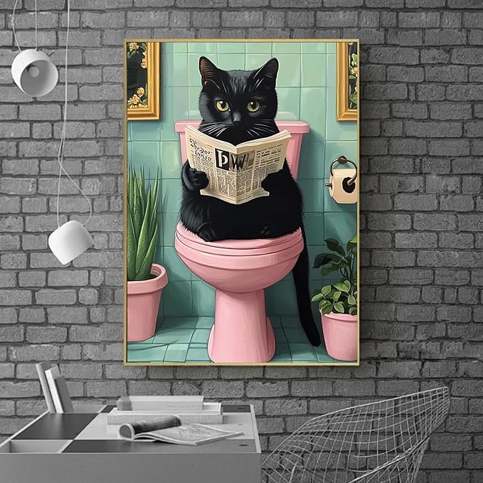 Diamond Art Kits for Adults,Black Cat Diamond Painting Kits 12x16in