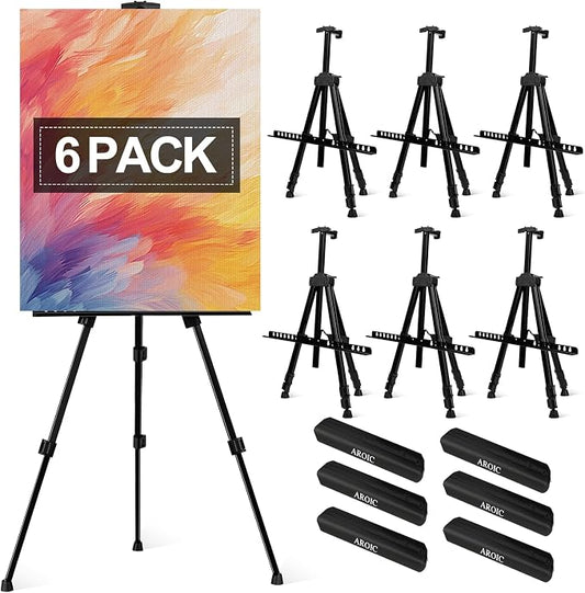 AROIC 6 Pack Painting Display Easel Stand Portable Adjustable
