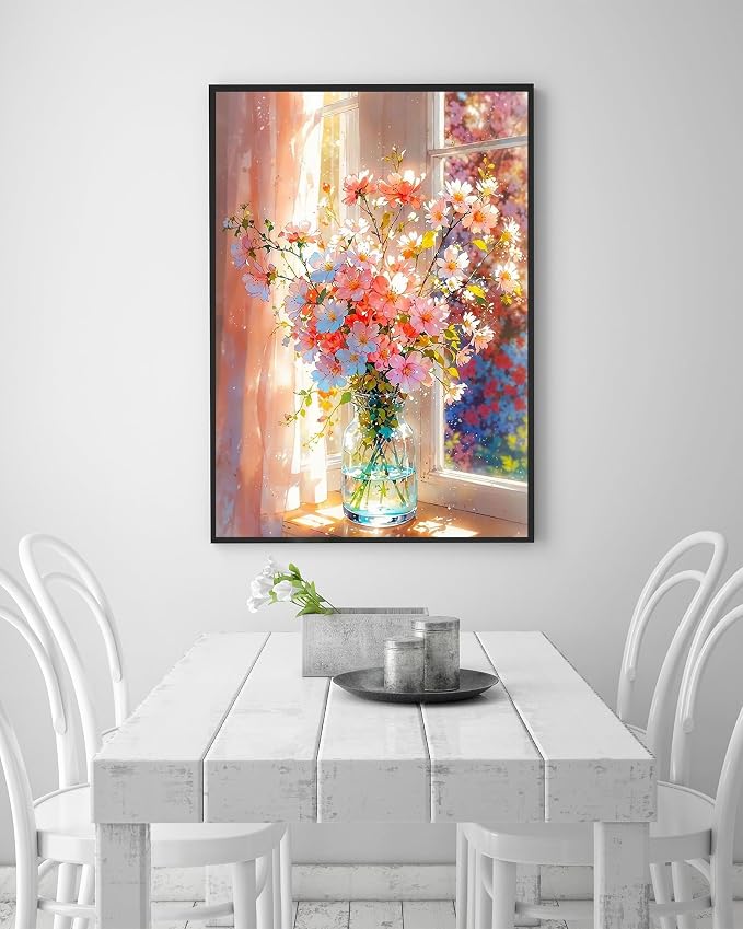 Flowers Diamond Art Kits for Adults, Daisy Diamond Painting Kit 12x16 Inch