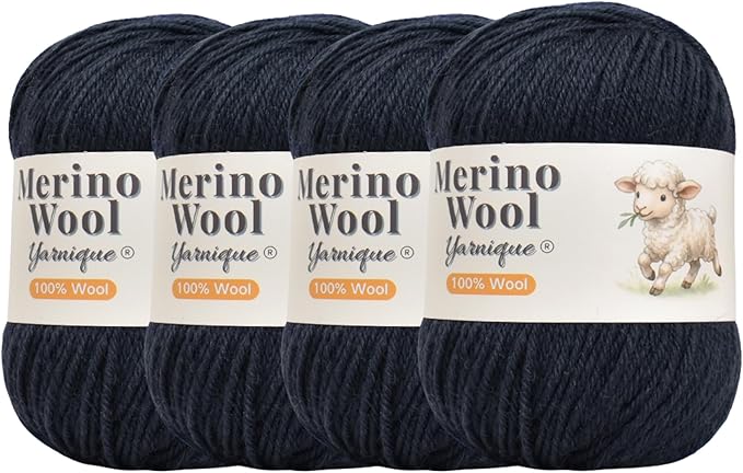 1oo% Australian Merino Wool Yarn, Sport Weight, 4 Balls – 656 Yds