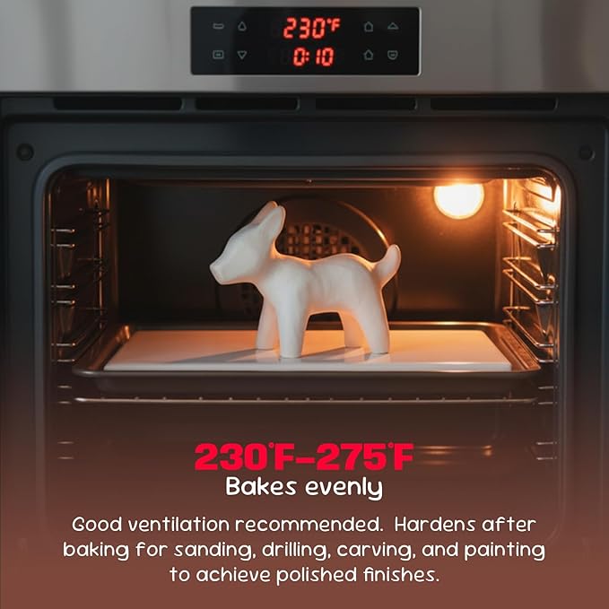 CALPALMY Oven Bake Polymer Clay 10lb with Tools Kit, White Sculpting Material for Modeling & Crafts, Soft Until Baked, Non-Toxic DIY Clay for Figurines, Miniatures, Jewelry & Pottery Projects