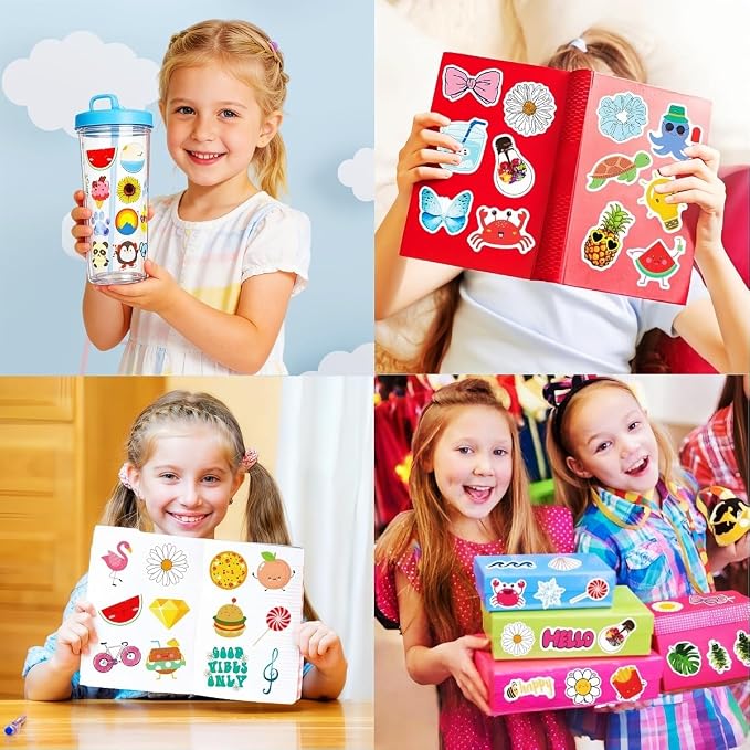 300Pcs Waterproof Vinyl Water Bottle Stickers for Kids Teens, Cute Aesthetic Sticker Packs for Students School Supplies Teacher Prizes Classroom Must Haves