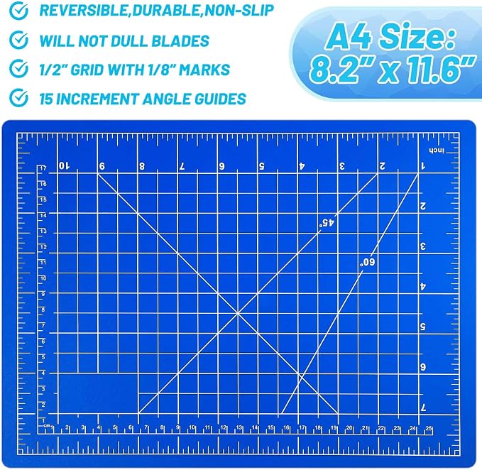 Anezus Exacto Knife Hobby Cutter with A4 Self Healing Cutting Mat Hobby Knife Set with 30 PCS Exacto Blades Precision Art Knife for Crafts Paper Scrapbooking Stencil