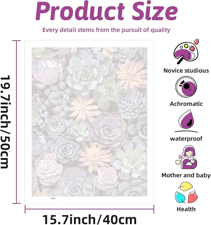 Ycydilirab Succulent Paint by Numbers Kits for Adults Beginners-Succulent Plant Paint by Number for Adult,Easy Canvas Paint by Numbers for Adults for Home Wall Decoration and Gifts 16X20 inch