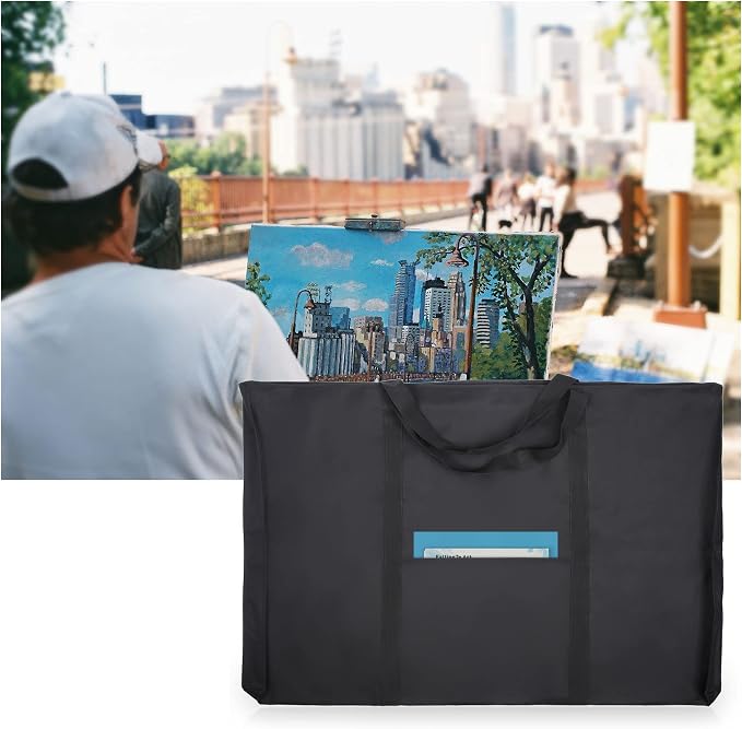 JJRING Dacron Art Portfolio Tote Bag 25'' x 37'' For 24'' x 36'' Black