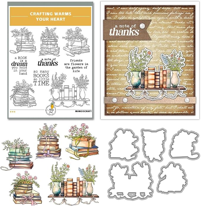 Clear Stamps and Metal Cutting Dies Set for Card Making Scrapbooking, DIY Craft Stamps and Dies Kit for Journaling, Albums, Greeting Cards, Holiday Cards, Birthday, Christmas (YX2035)