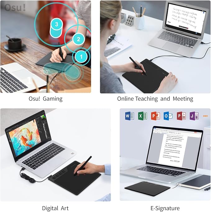 GAOMON S620 Graphics Drawing Tablet, 6.5x4, 8192 Pressure & 4 Hot Keys