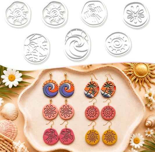 7Pcs Boho Sea Polymer Clay Cutters for Earring Making