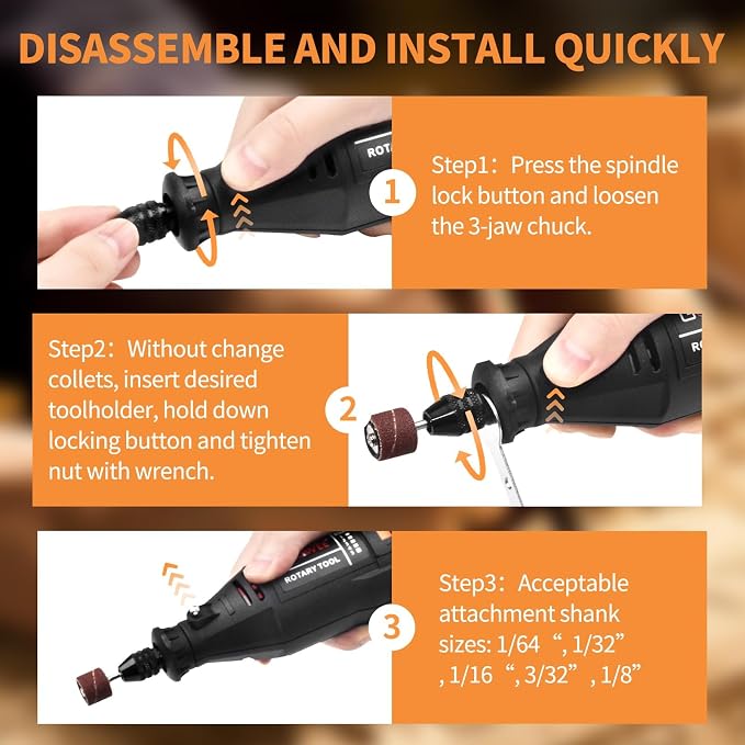 GOXAWEE Mini Rotary Tool Kit with Keyless Chuck & Flex Shaft -140Pcs, Black