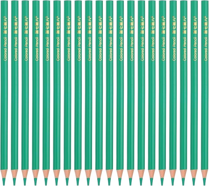 PATIKIL Sapphire Green Colored Pencils Set,20 Pcs Oil Color Pencils Wooden Coloring Drawing Pencil for Artists Art Painting