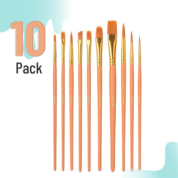 Mr. Pen- Acrylic Paint Brushes Set, 10 Pack, Round & Pointed Tip