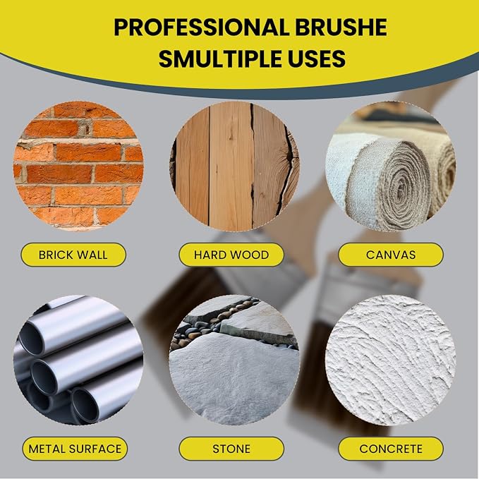 Mister Rui Angled Paint Brushes 3 Pieces Set, with Paint Brush Comb Cleaner | Synthetic Paint Brush Roller Cleaner Tool 2" &2.5'' Long Handle Paint Sash Brush for Commercial Grade Trim, Cabinet