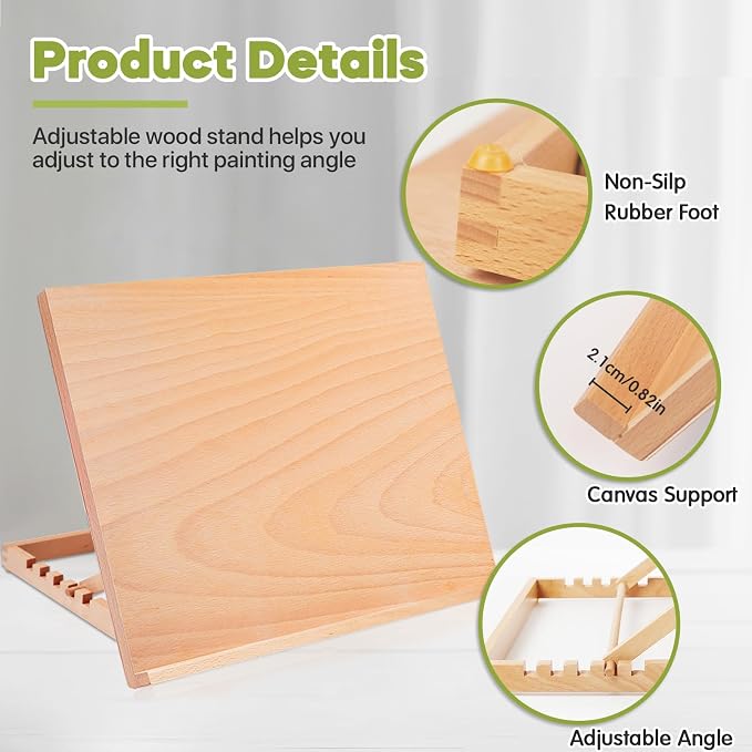 CONDA Wood Drafting Table Easel 17 Inches by 12.8 Inches Drawing and Sketching Board, A3 Drawing Board in 17 Inches by 12.8 Inches for Adults, Artists, Beginners & Students