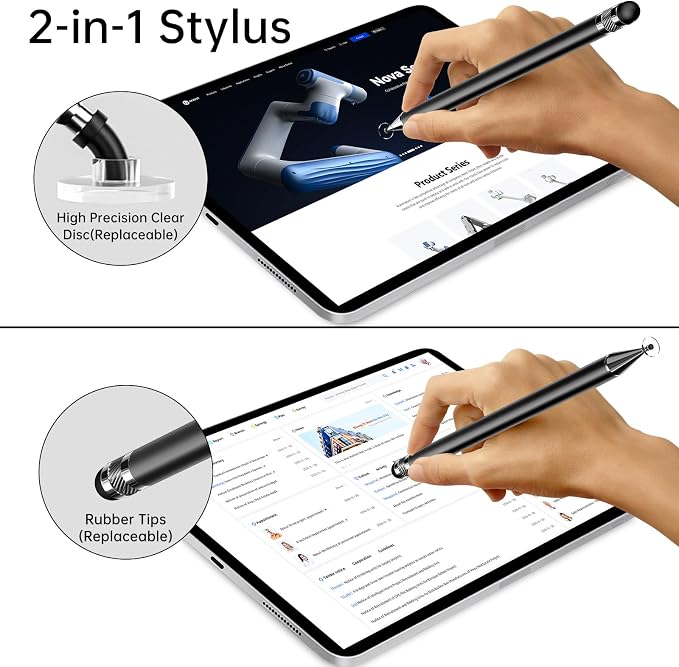 Bopomofo Stylus(5 Pcs),2-in-1 Stylus Pen for Touchscreen,Stylus Pen | Metal Barrel,Suitable for Apple(iPhone/ipad)/Nintendo Switch/Samsung/Google/Microsoft/Android Tablets Touch Screen Devices