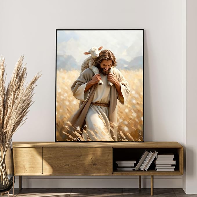 Okarina Paint by Numbers Kit for Adults, Jesus & Lamb Design, 16x20 Inch