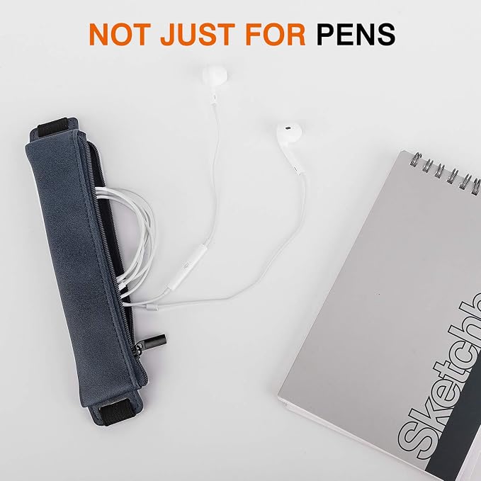 MoKo Elastic Pen Holder for Notebook, 2 Pack PU Leather Pouches