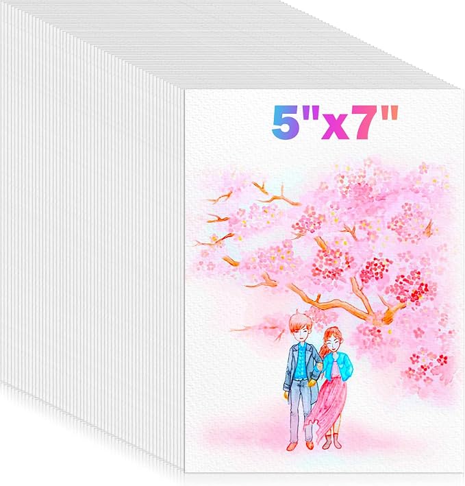 180 Sheets Watercolor Paper, 5"x7" Water Color Paper Bulk, Drawing Paper | 140 lb/300 gsm, Artist Coloring Supplies for Adults, Watercolors Paint Set Canvas Painting DIY Projects Valentine Gift Cards