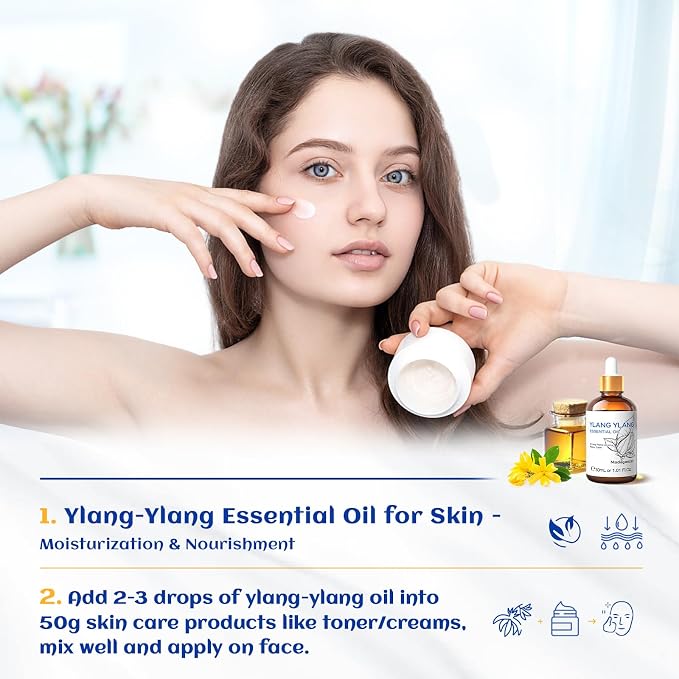 HIQILI Ylang-Ylang Essential Oil for Diffuser, Aromatherapy, DIY Perfumes