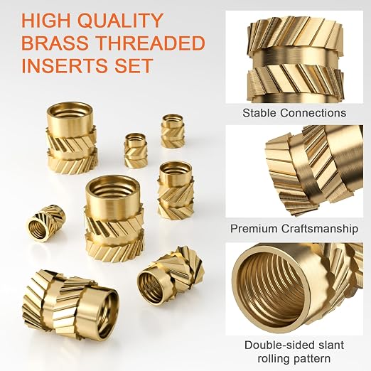 INCLY 720PCS Threaded Inserts M2 M2.5 M3 M4 M5 M6 for 3D Printing