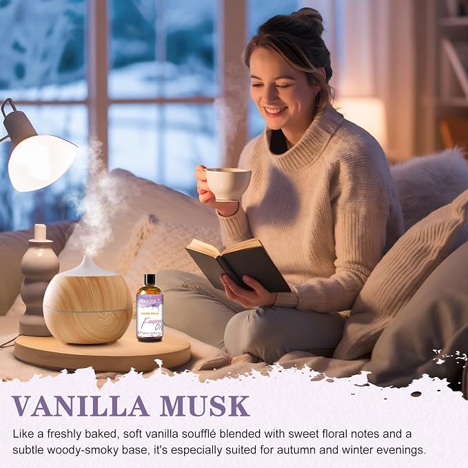EUQEE Vanilla Musk Fragrance Oil for Bath Bombs Making 3.38 Fl oz/ 100ml