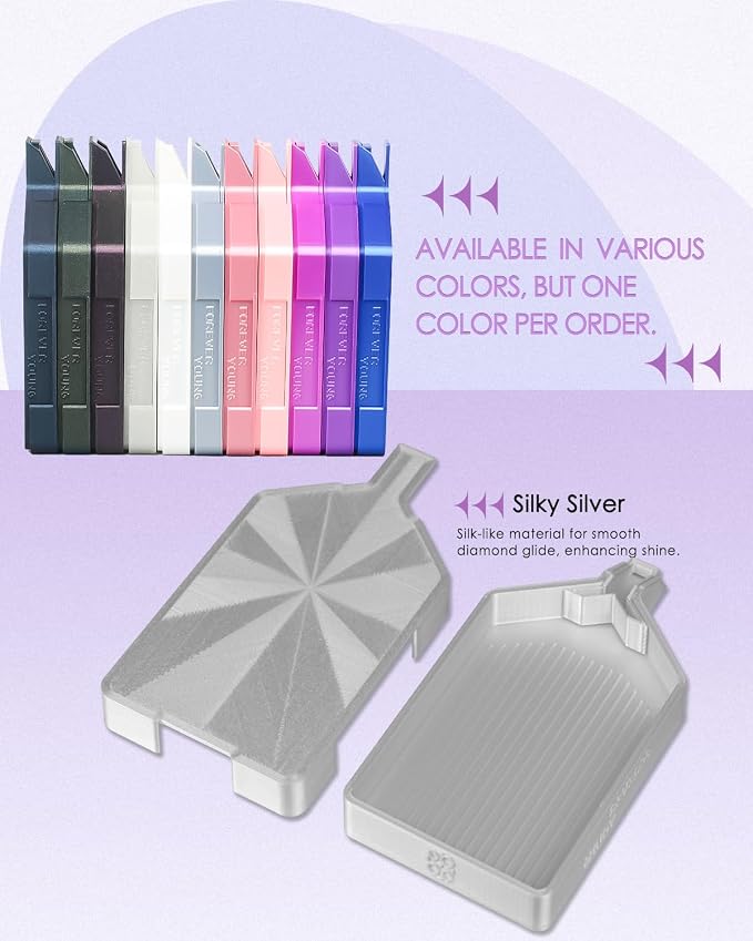 ForeverYoung Silky Diamond Art Tray with Prismatic Shine Lid, Silky Silver
