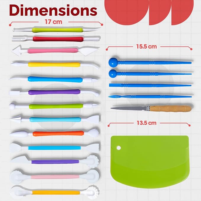 19 Pcs Clay Sculpting Tools, Polymer Clay Tools & Air Dry Clay Accessories