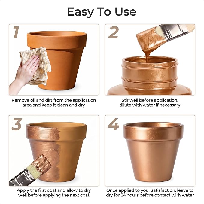 Nicpro Metallic Bronze Acrylic Paint, 8.45oz/250ml Bronze Craft Paint | Large, Non Toxic, Non Fading Art Paint for Wood, Metal, Clay, Fabric, Canvas, Ceramic, Furniture, Handcrafts