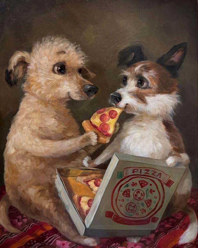 FunLynJoy Paint by Numbers for Adults Beginner, Funny Animals Paint by Numbers Funny Pet 16 x 20 Inch (Dog-02)