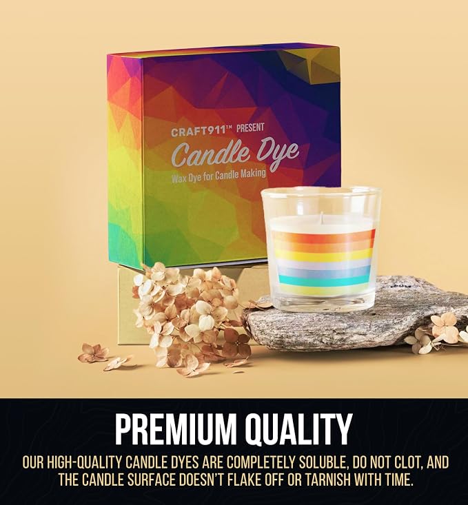 Craft911 Candle Color Dye - 24 Colors (3g Each) for Soy Wax Candle Making