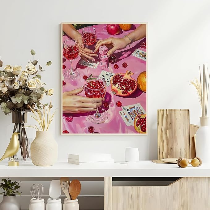 DAZZLEDOTS Pink Diamond Art Kits for Adults, Cherry Drink Diamond Painting
