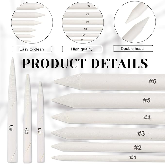 Sliverdew Blending Stumps and Tortillions Set, 6 Sizes, 12 Pcs