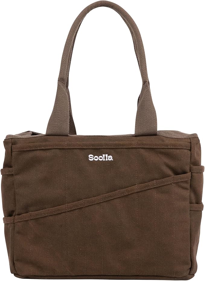 Soolla Studio Bag: Art Supply Storage Organizer & Pottery Tool Bag, Washable Tote, Yarn Bag, Crochet, 30 Pockets, 15+ Colors