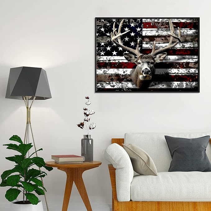 Diamond Art Kits for Adults,America Deer Diamond Painting Kits 12 x 16in