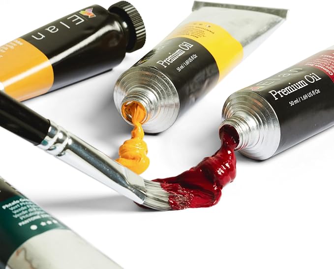 Elan Professional Oil Paint Set, 24 Vibrant Colors Tubes 1.7fl oz, Oil Paints for Canvas Painting, Art Paints for Adults & Artists