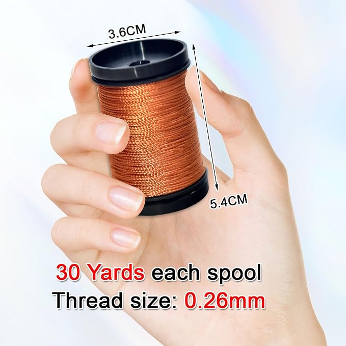 30 Yards Heavy Duty Extra Strong Upholstery Nylon Sewing Thread for Machine, Home, Hand, Craft, and Denim Leather，Color：Medium Orange