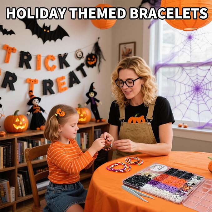 YMSDZHL 3300PCS Halloween Polymer Clay Bead Friendship Bracelet Making Kit