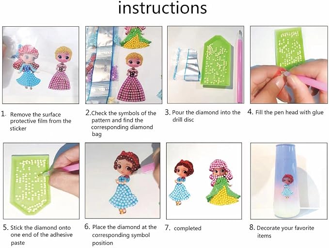 Diamond Art Kits for Kids & Girls & Boys, Arts & Crafts for Kids Ages 4-8,Craft Kits for Ages 8-12, Mosaics Bead Art,Painting Kits,Princess Gem Art Kits for Grils Boy Birthday Party Gift Toy