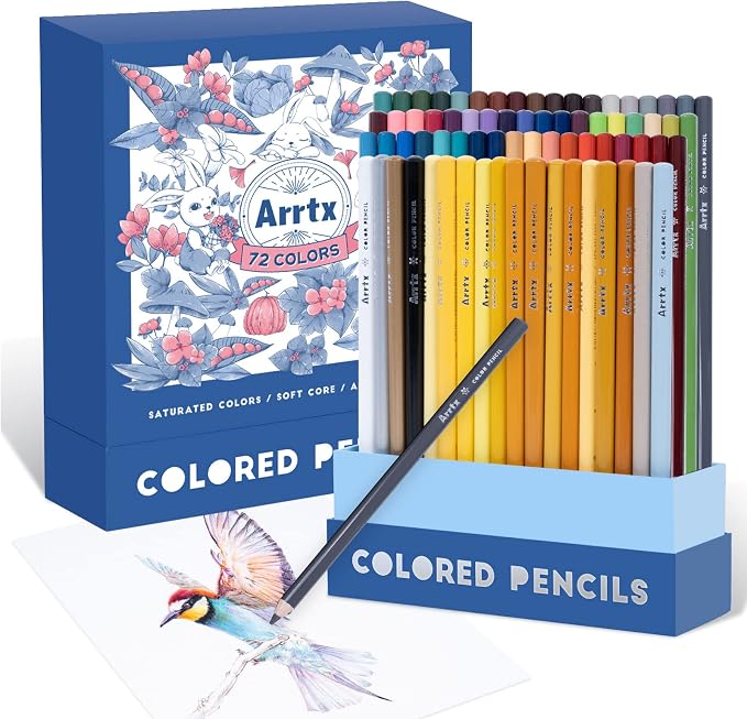 Arrtx 72 Colored Pencils, Soft Core, for Adult Coloring & Drawing