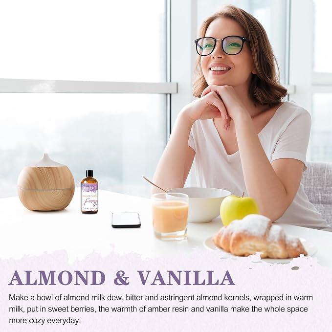 EUQEE Almond & Vanilla Fragrance Oil, 3.38 Fl oz/ 100ml