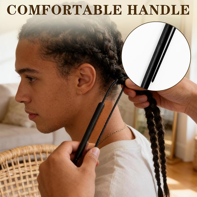 Rvluw 8 Pcs Interlocking Tool for locs,Dreadlock Crochet Hook, Black,Type B