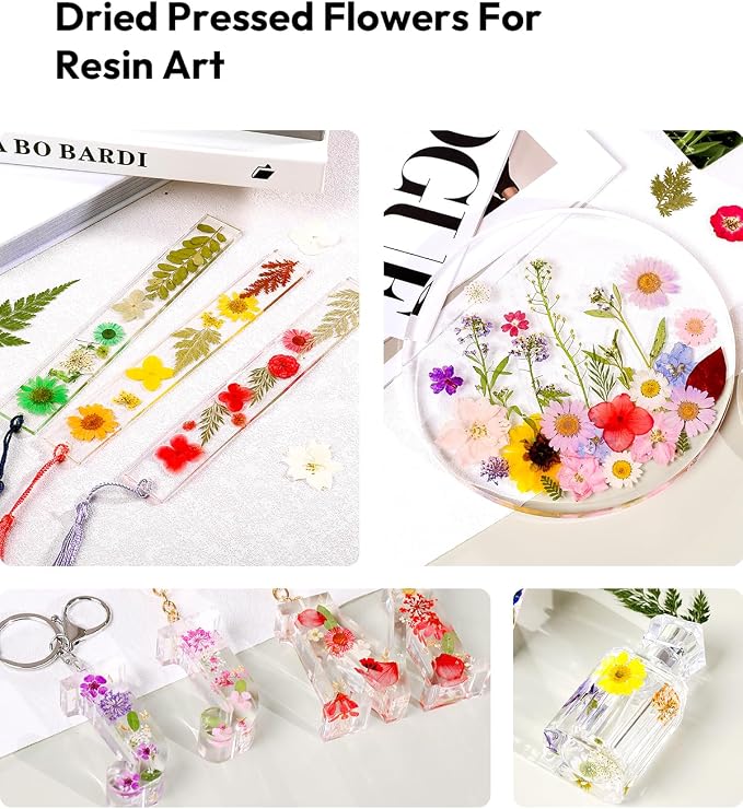 Resiners 100Pcs Dried Flowers, Pressed Flowers for Craft(Retro Style) | Real Natural Dried Flowers Dry Leaves Kit for DIY Making Crafts Resin Soap Candle Scrapbook Supplies Card Making Jewelry