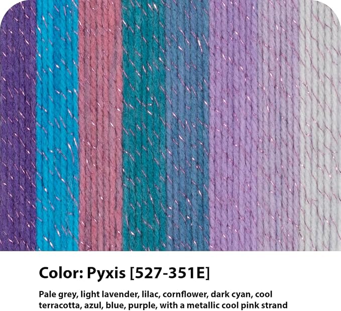 Lion Brand Yarn, Mandala Sparkle Crochet Yarn, Pyxis, Multicolor, 1 Pack