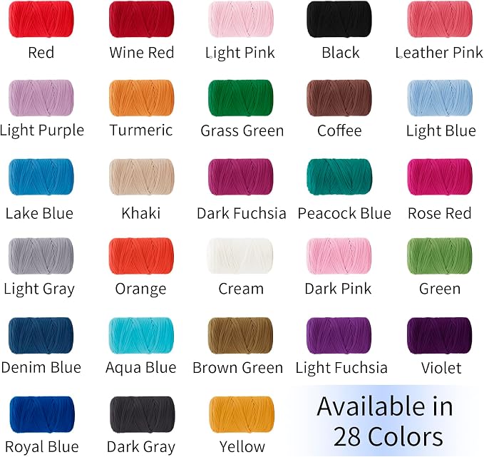JeogYong T-Shirt Yarn, 400g/131 Yards Elastic Fabric Crochet Cloth T Shirt Yarn, Thick Hand Knitting Polyester Fabric Ribbon for Crocheting Bags/Baskets/Rugs, Home Decor, DIY Crafts (Denim Blue)