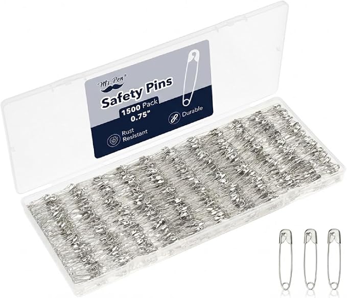 Mr. Pen- Small Safety Pins, 0.75 Inch, 1500 Pack, Silver